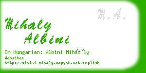 mihaly albini business card